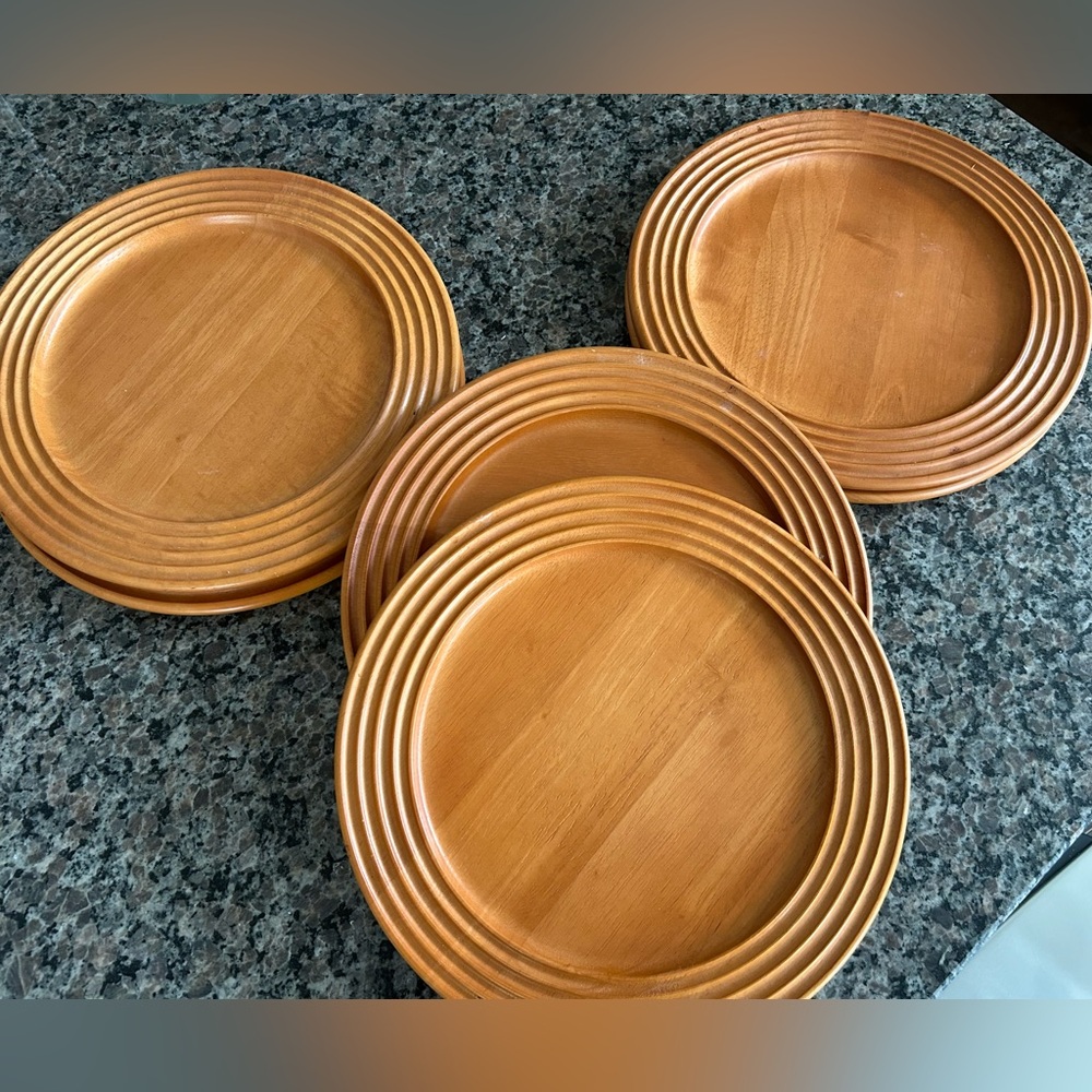 6 Beautiful Cherry Wood Chargers